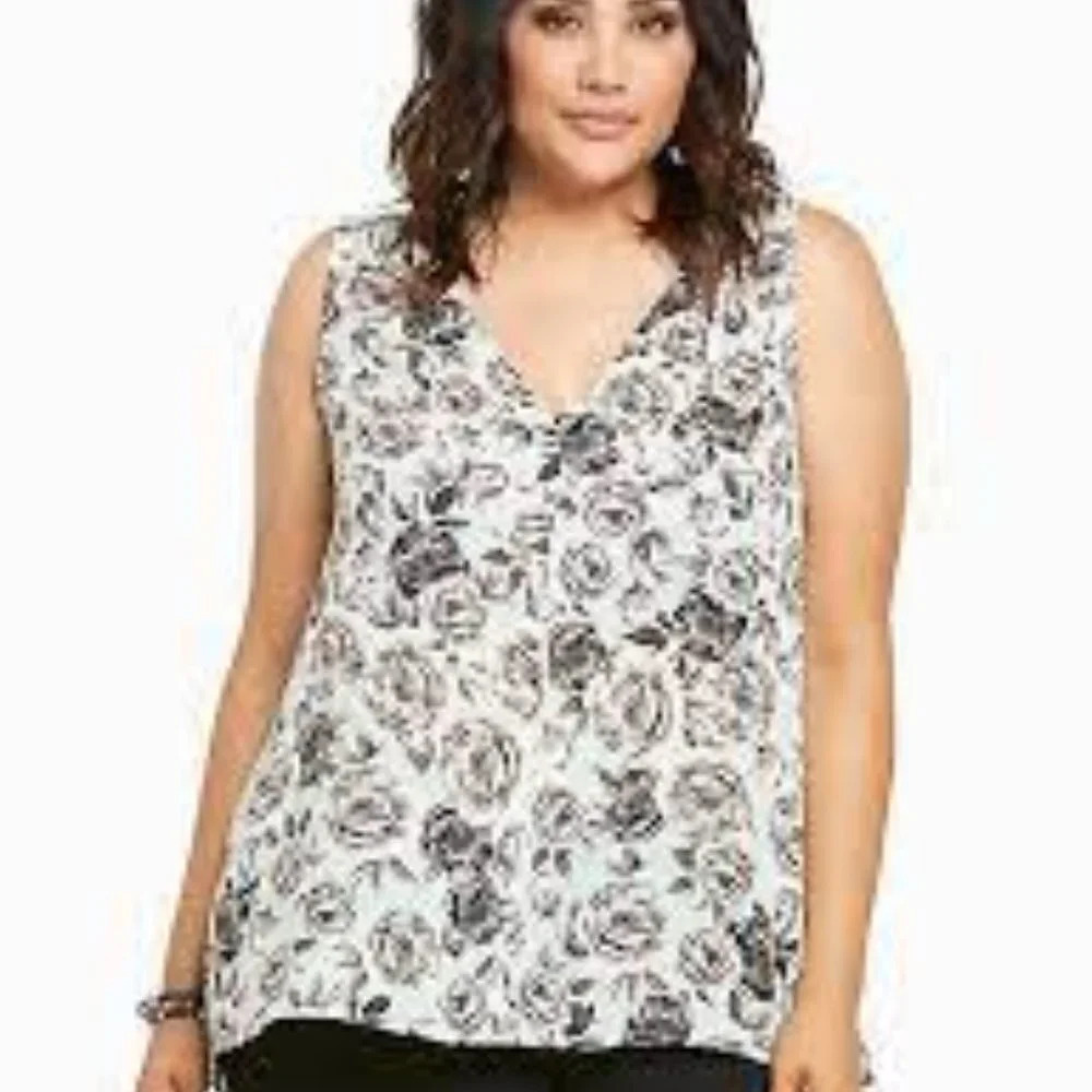 Torrid FLORAL PRINT GEORGETTE TANK TOP Size 1